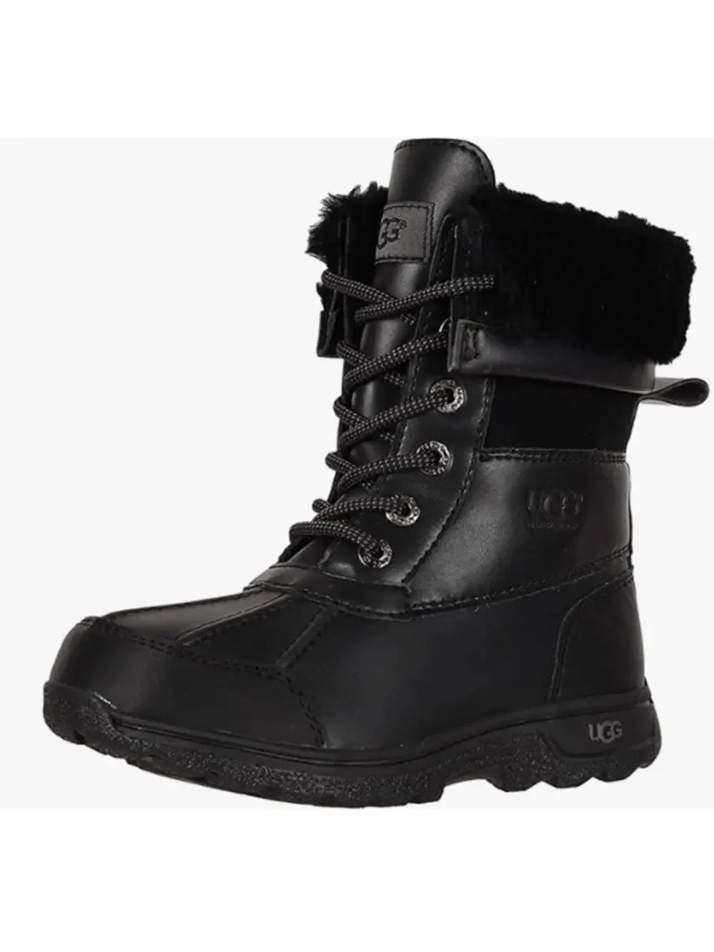 Ugg Kid's Butte II Snow Waterproof Boots Black Big Kid's Size 6 Original Box